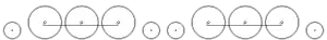 Diagram of one small leading wheel, three large driving wheels joined by a coupling rod, two small trailing wheels, three large driving wheels joined by a coupling rod, and one small leading wheel