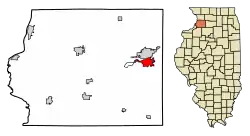 Location of Rock Falls in Whiteside County, Illinois.