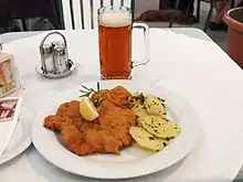 A Wiener schnitzel served in Carinthia, Austria