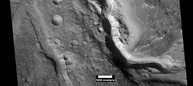 Channel in Arabia, as seen by HiRISE under HiWish program.