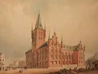 The proposal by Heinrich Ernst Schirmer and Wilhelm von Hanno that won the 1856 competition, but was finally rejected