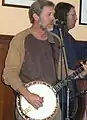 Will Lee on banjo, David Knicely on bass, playing with Gary Ruley and Mule Train at The Southern Inn in Lexington, Virginia, Christmas 2008