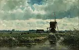 Willem Roelofs (1870): Polder landscape with windmill near Abcoude, Geementemuseum, The Hague.