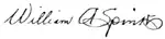 Image of signature, reading "William A. Spinks" clearly