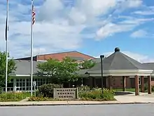 Williston Central School building in summer