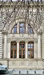 Neoclassical group of windows, on a lateral side of the Romanian Athenaeum (Bucharest)