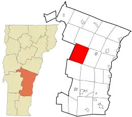 Location in Windsor County and the state of Vermont.