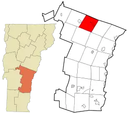 Location in Windsor County and the state of Vermont.