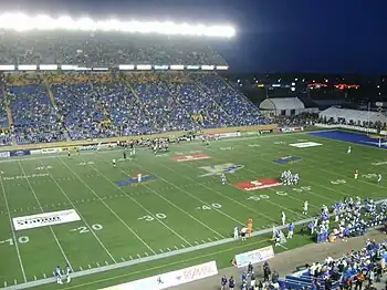 In-game football action at Canad Inns Stadium