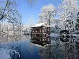 Peking University during winter.  The campus is situated on a former imperial garden.