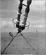 Strain insulator supporting the cage antenna, 1938