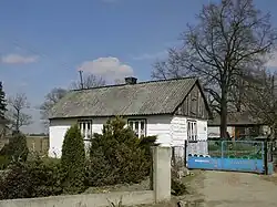 Street of Wola Lipieniecka Mała village, commune of Jastrząb, Poland