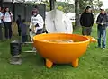 Wood-fired hot tub at the Adirondack Canoe Classic, Saranac Lake, NY