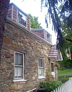 Oblique view of front of Woodruff House