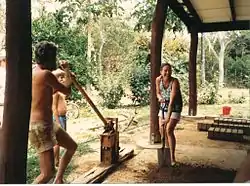 Making mudbricks near Cooktown, Australia