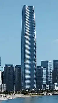 Wuhan Greenland Center in Wuhan, China, is the 13th tallest building in Asia.