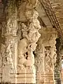 Yali pillars of the open mantapa in Someshwara temple at Kolar