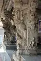 Yali pillars at the entrance to closed mantapa (hall) in the Venugopalaswamy temple in the Devanahalli fort