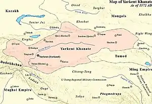 Location of Yarkent Khanate