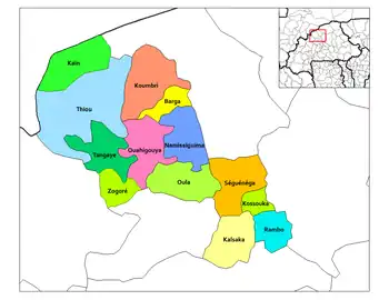 Kossouka Department location in the province