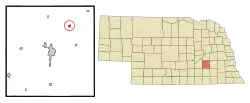 Location of Thayer, Nebraska