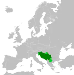 Democratic Federal Yugoslavia in 1945 prior to the Paris Peace Treaties