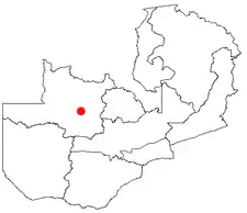 Location of Kasempa in Zambia