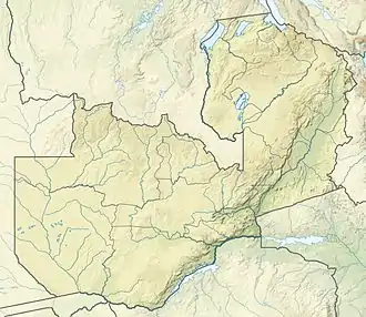 Map showing the location of Isangano National Park