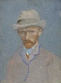 Self-Portrait with Grey Felt Hat, March/April 1887Oil on pasteboard, 19 × 14 cmVan Gogh Museum, Amsterdam (F296)