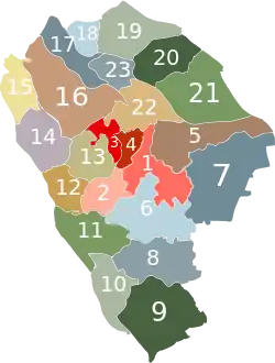 Xiaolan is labeled '16' on this map of Zhongshan