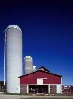 Dairy barn near Institute, 1980