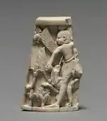 Decorative plaque which depicts a fighting of man and griffin; 900–800 BC; Nimrud ivories; Cleveland Museum of Art (Ohio, US)