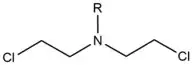 Chemical structure of a Nitrogen Mustard