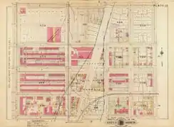 Map showing the impact of the railway tracks