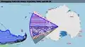 The overlapping claims to Antarctica of Argentina and Chile: Argentine Antarctica and the Chilean Antarctic Territory, both overlapping the UK's British Antarctic Territory.